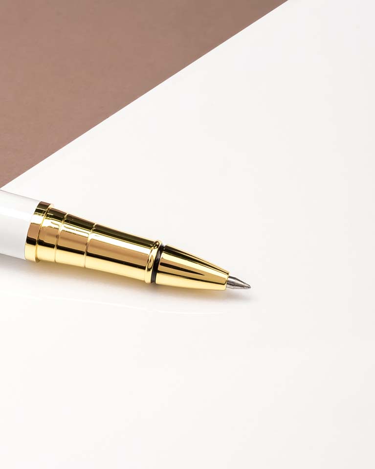 Men pen white & gold PEN802WT