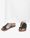 men sandals black suede leather low heel florra