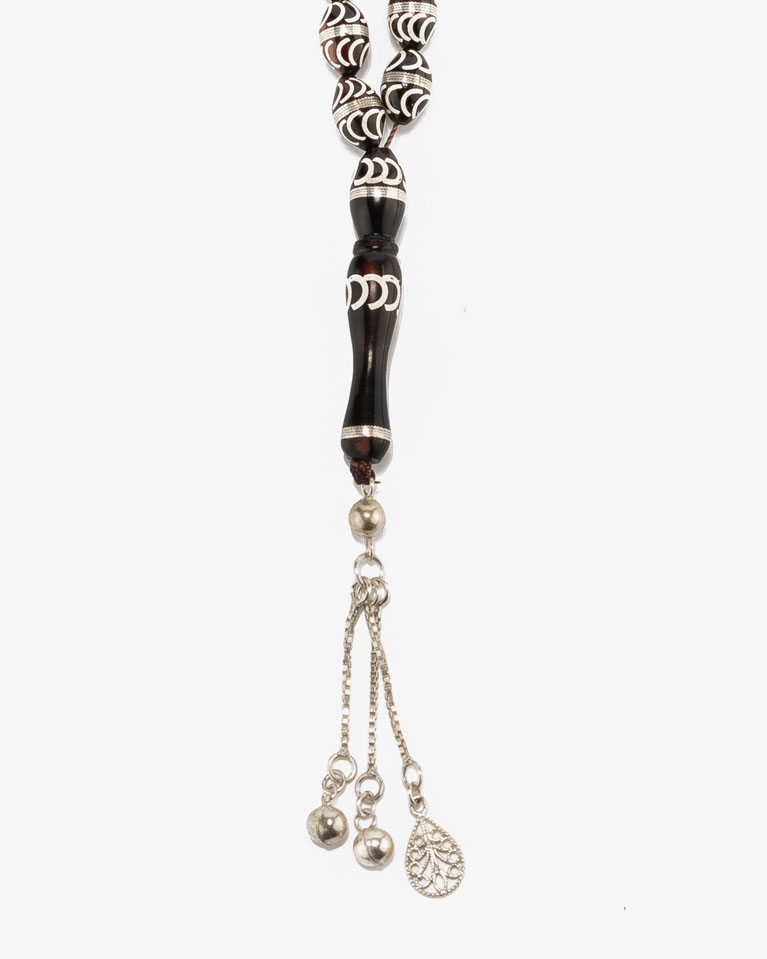 COOK WOOD SILVER ROSARY ROS425BN