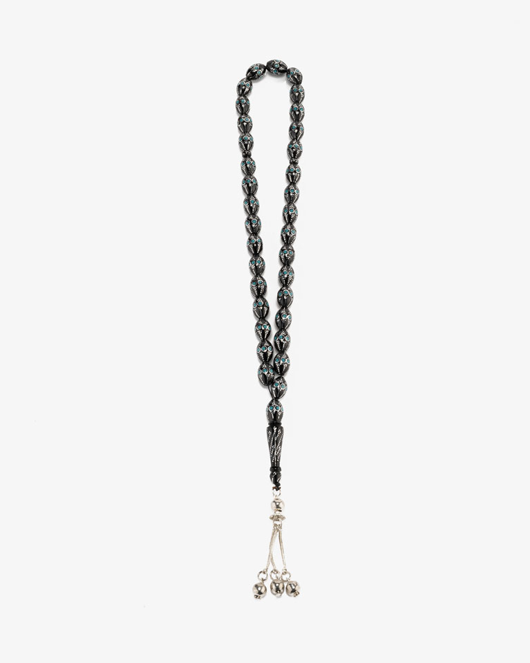 COOK WOOD SILVER ROSARY ROS427BK
