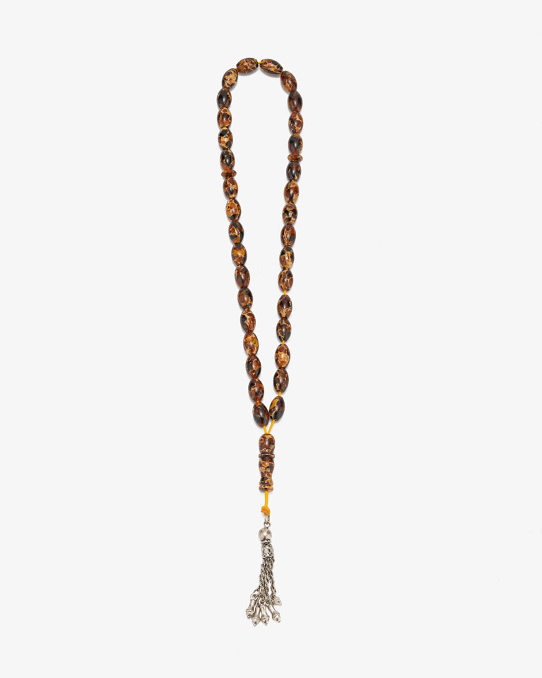 AMBER ROSARY SILVER ROS439BN