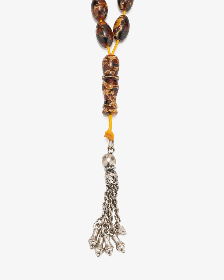 AMBER ROSARY SILVER ROS439BN