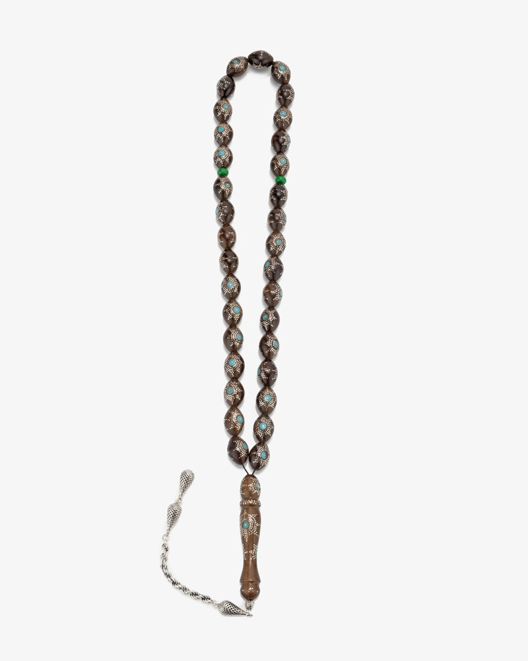 Cook wood rosary silver ROS451BN