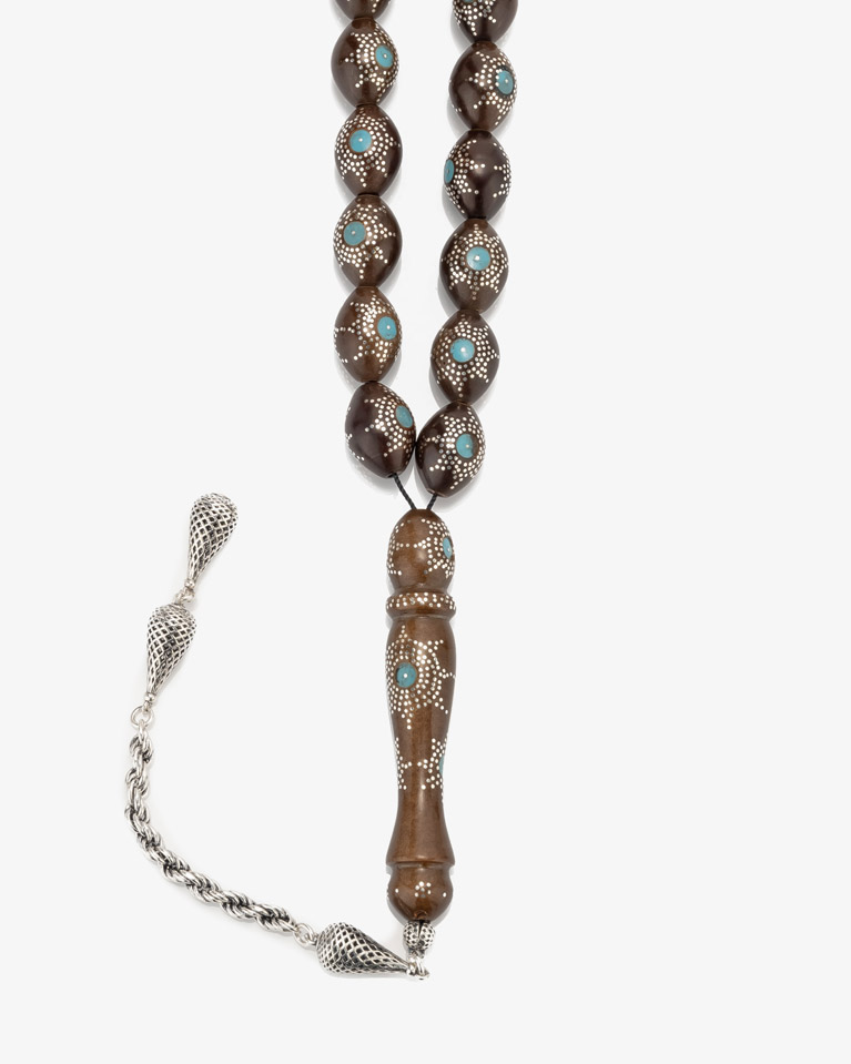 Cook wood rosary silver ROS451BN