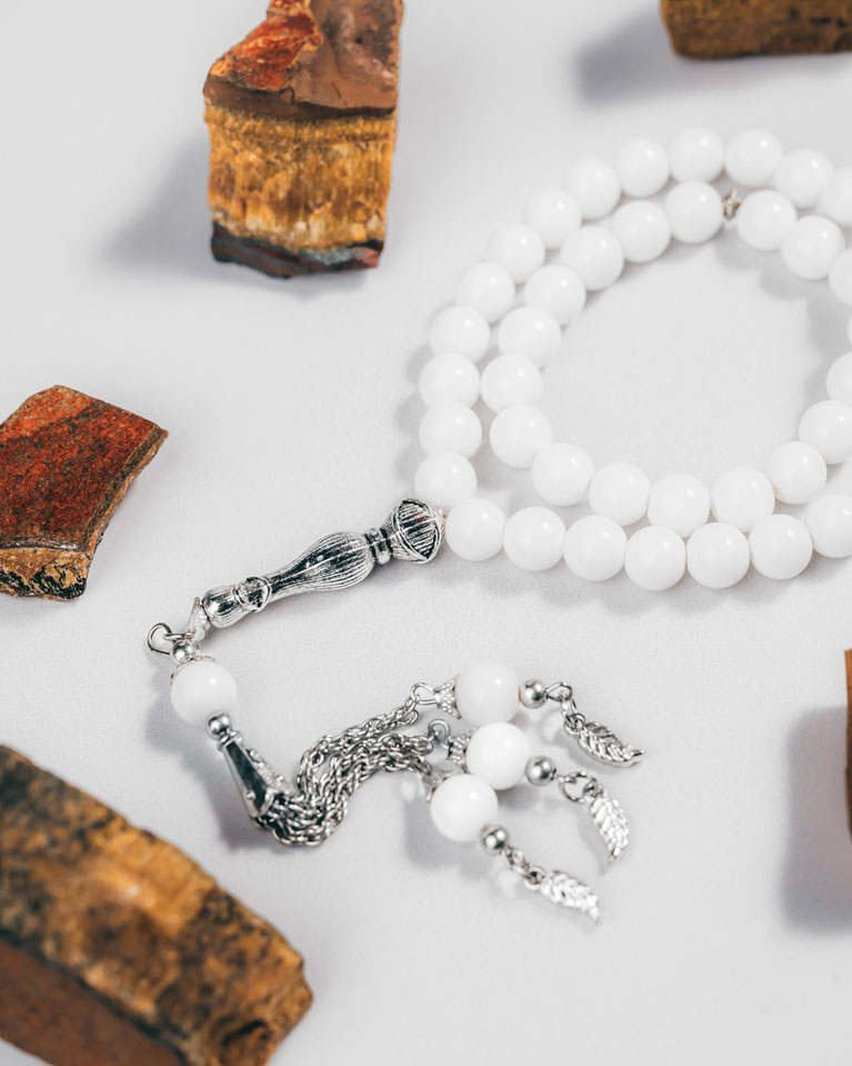 Natural stone rosary SEMROS2818WT