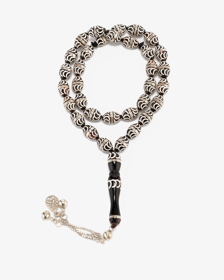 COOK WOOD SILVER ROSARY ROS425BN