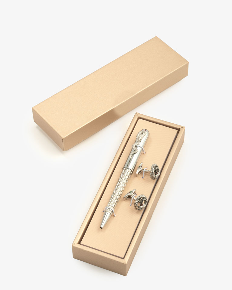 Pen & Cufflink silver Set SEMPEN028SV
