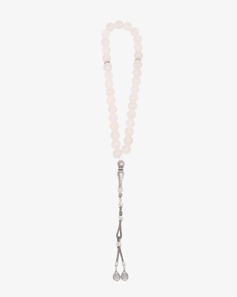 AGATE WHITE ROSARY ROS243WH