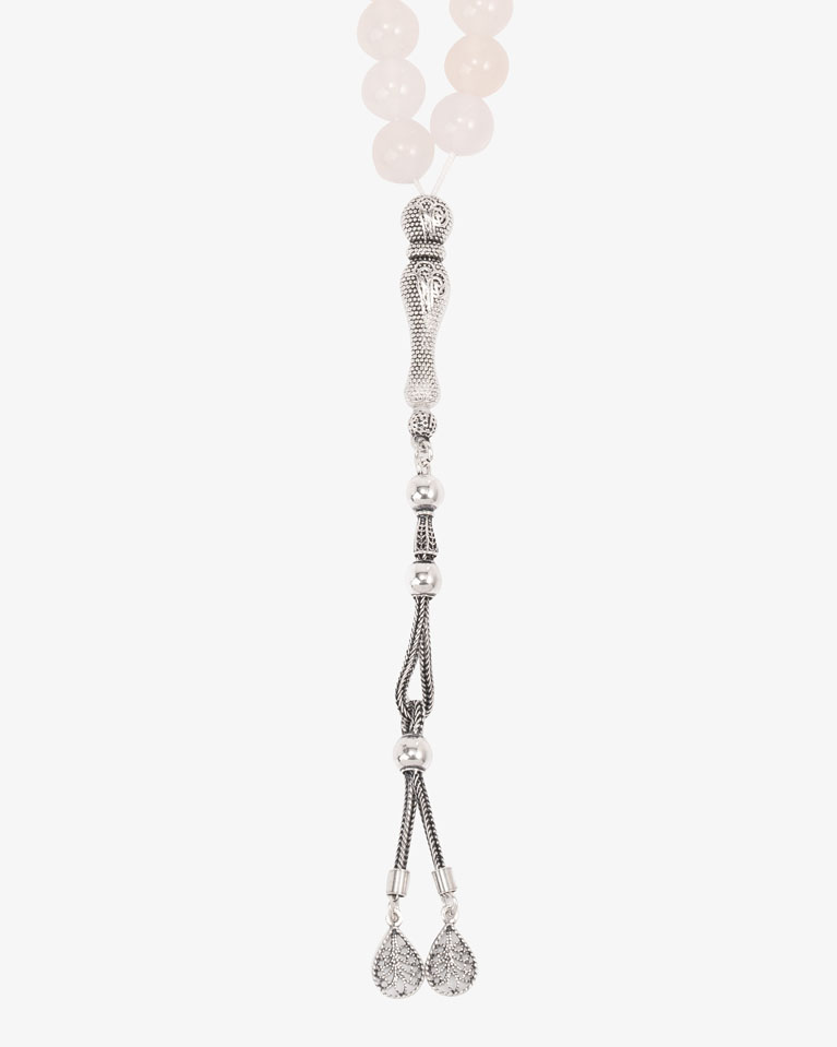AGATE WHITE ROSARY ROS243WH