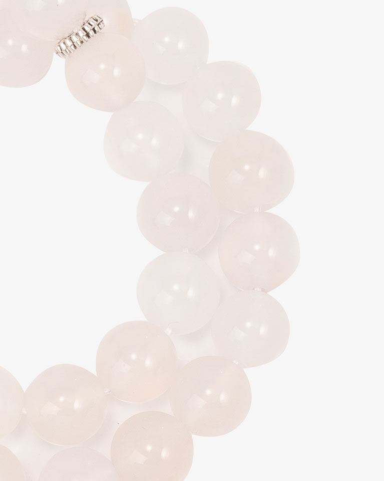 AGATE WHITE ROSARY ROS243WH