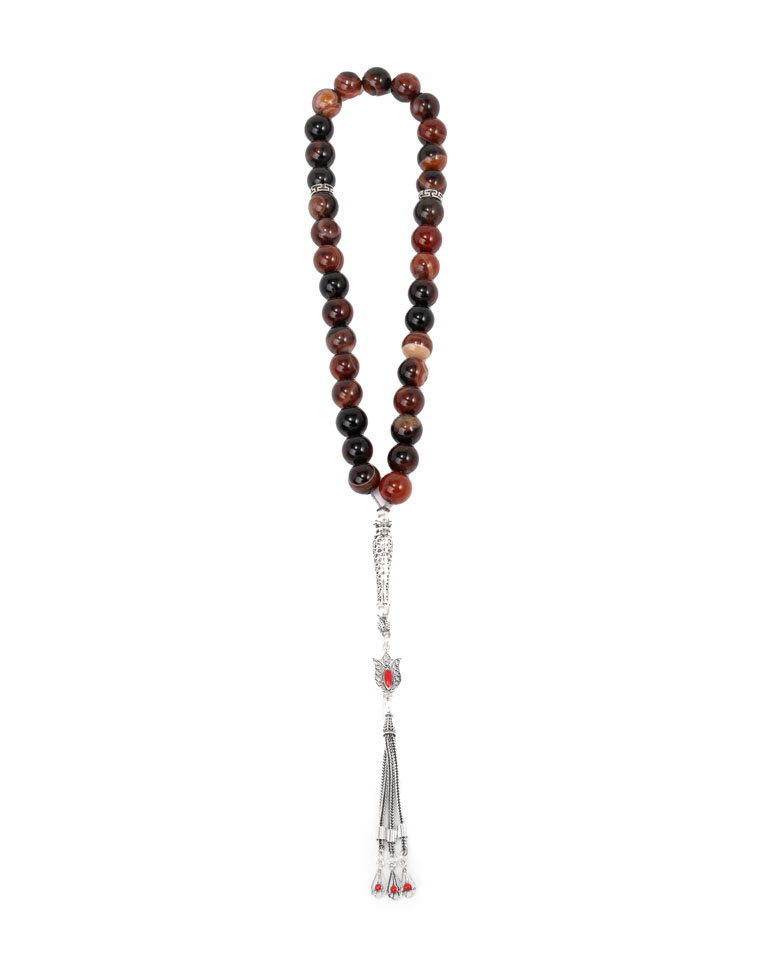 BROWN STRIPE AGATE ROSARY ROS245BN