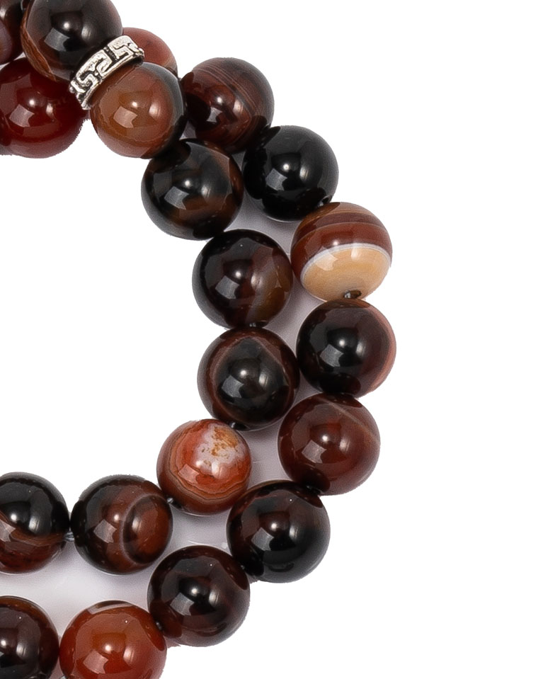 BROWN STRIPE AGATE ROSARY ROS245BN