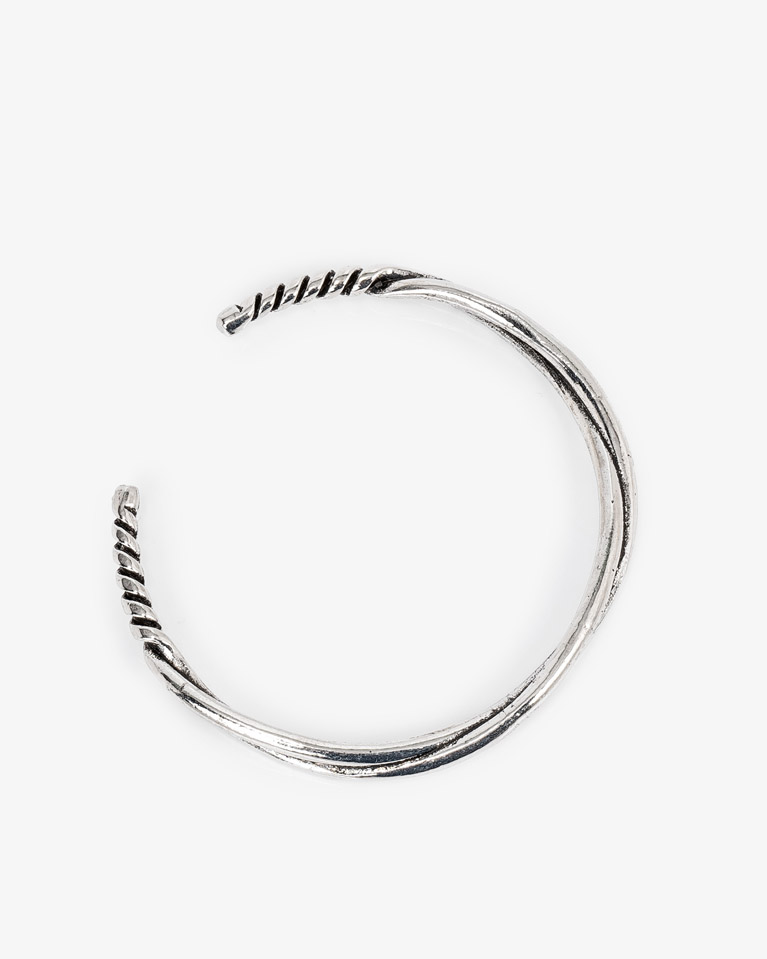 سوار معصم فضي ستانلس ستيل للرجال