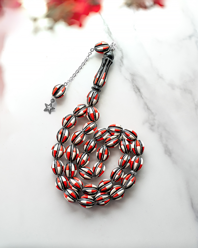 سبحة يسر فضة مرجان وعاج