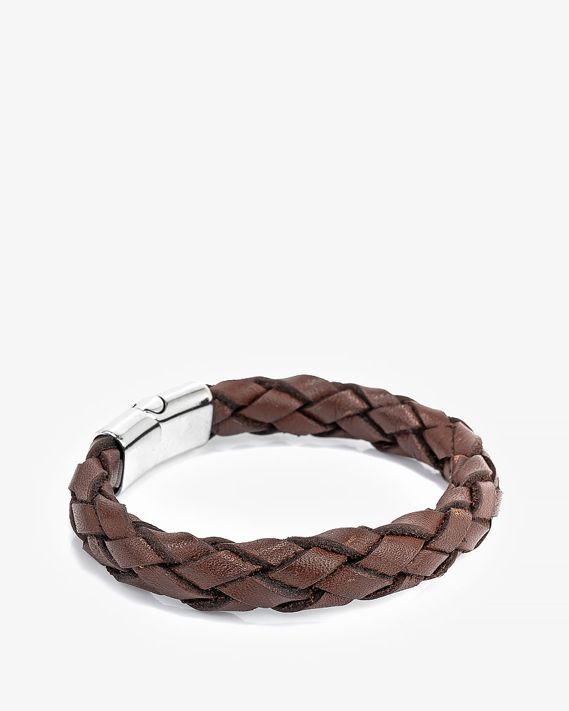 سوار معصم رجالي بجلد بني