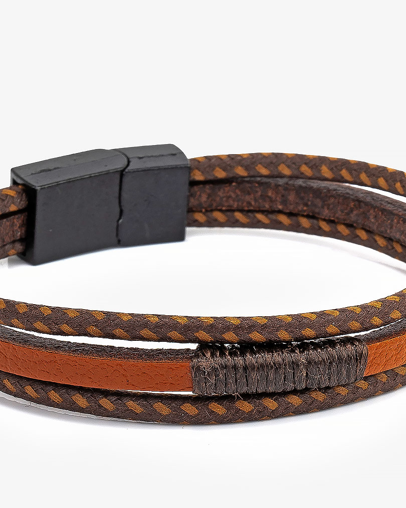 Hand bracelet brown for a man BRA703BN