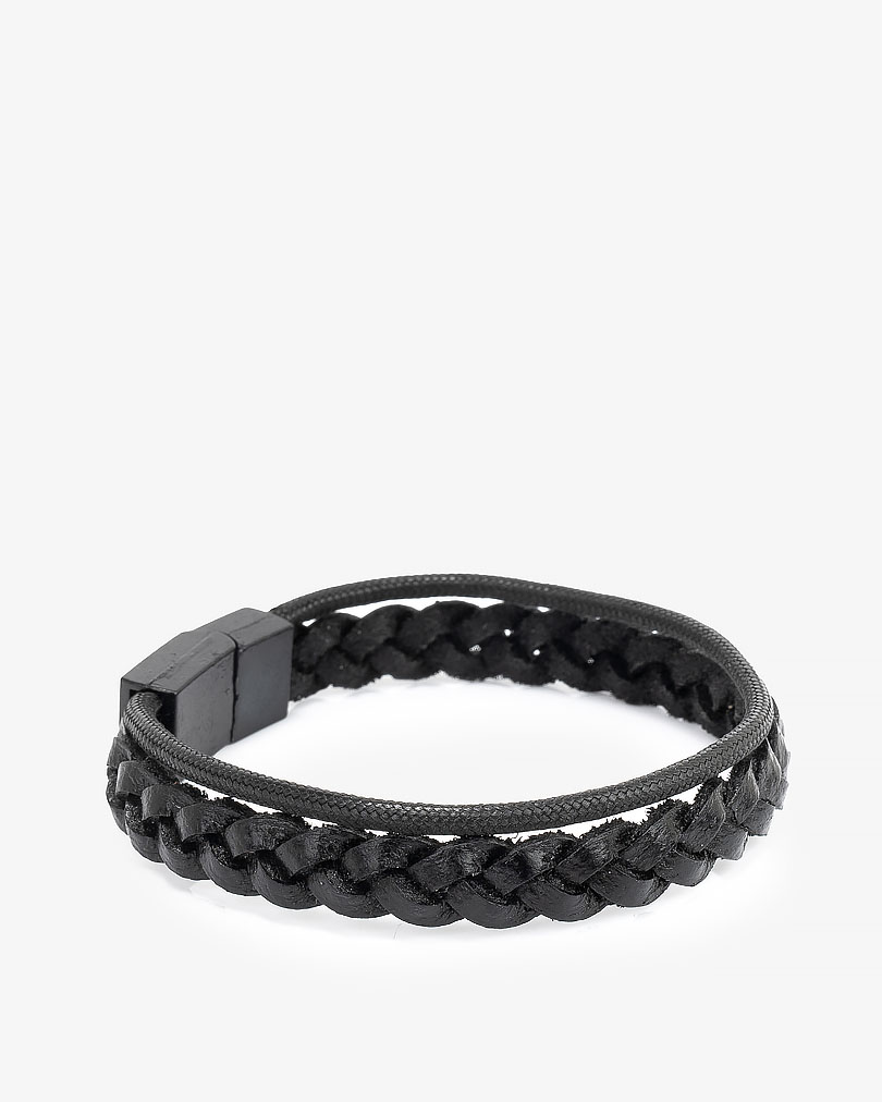 Hand bracelet black for a man BRA704BK