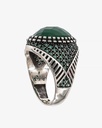 Agate green silver men ring RING008GN