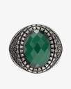 Agate green silver men ring RING008GN