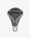 Agate green silver men ring RING008GN