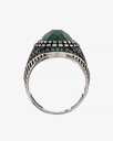 Agate green silver men ring RING008GN