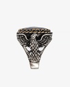 Agate black silver men ring RING014BK