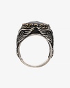 Agate black silver men ring RING014BK