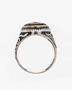 Agate black silver men ring RING011BK