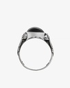 Agate black silver men ring RING021BK