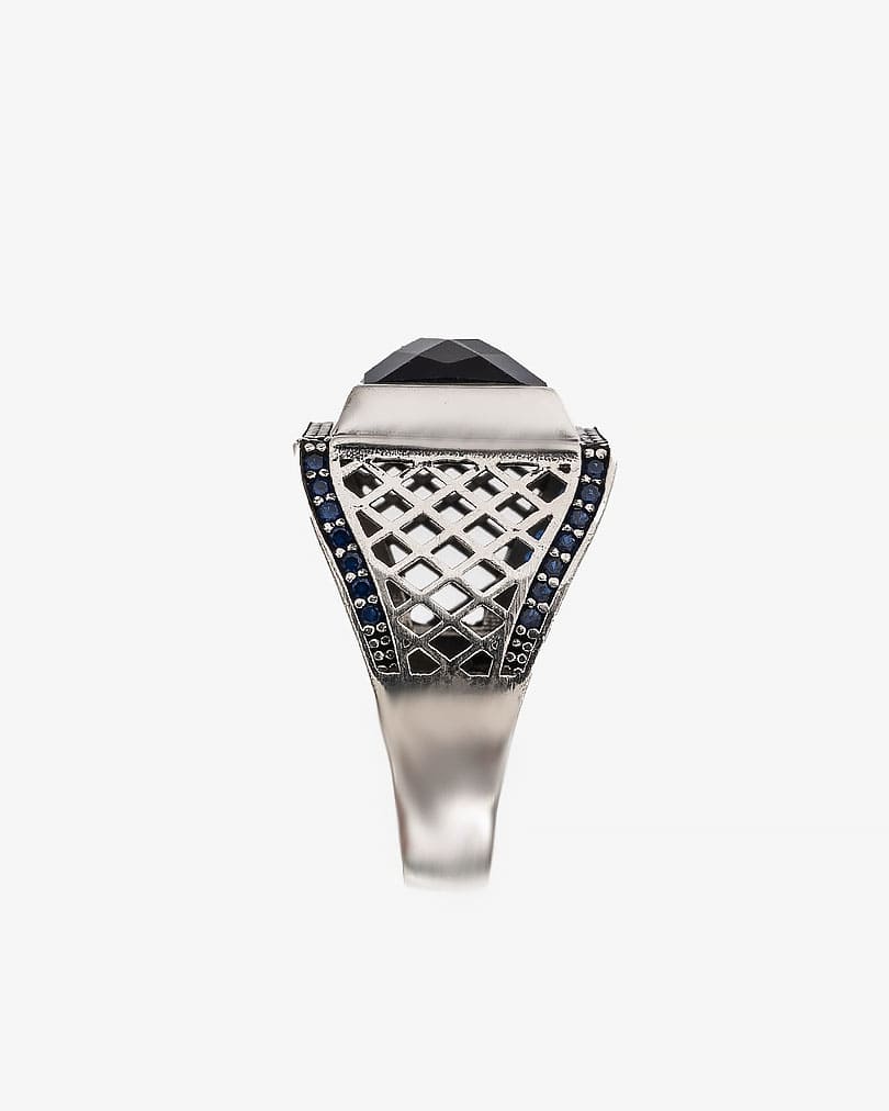 Blue Stone Men Silver Ring RING015BL