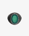 Agate green silver men ring RING009GN