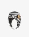 Agate Stone Silver Men Ring RING032BK
