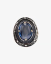 Agate blue silver men ring RING024BL