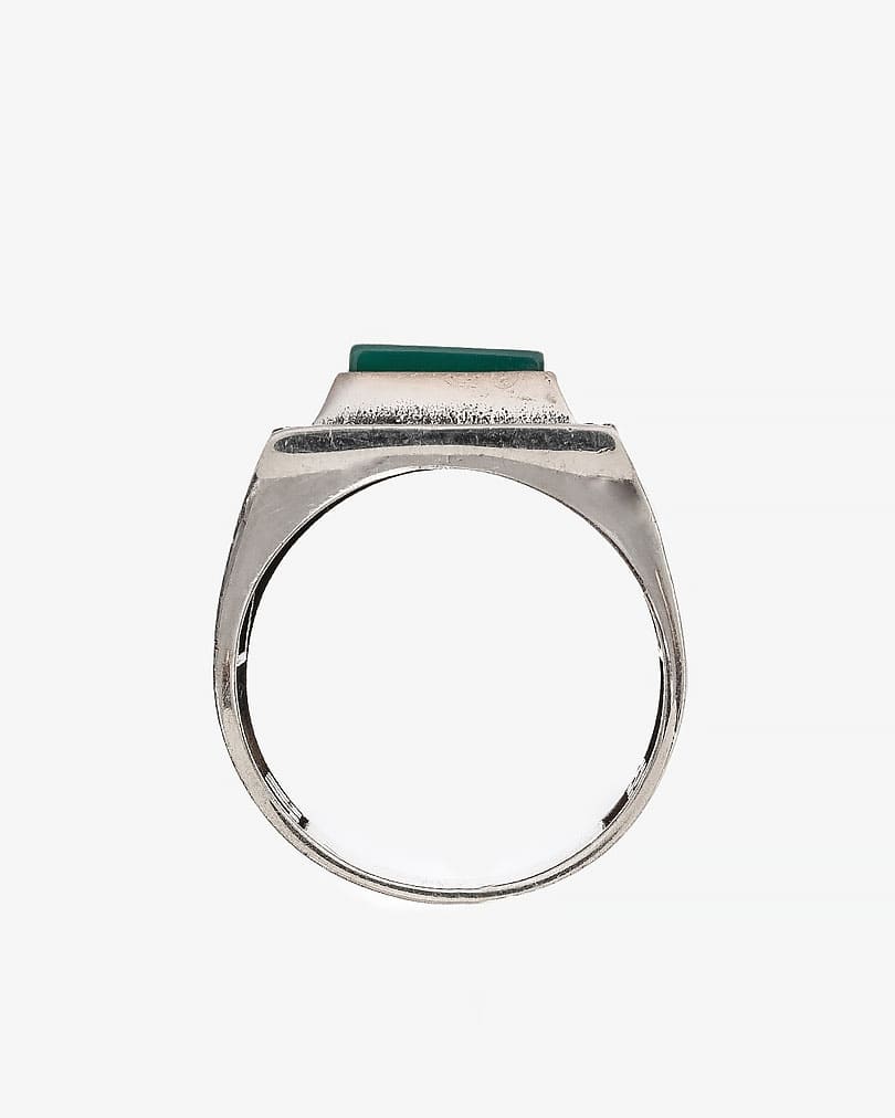 Amethyst green silver men ring RING017GN