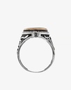 Agate black silver men ring RING012BK