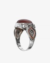 Agate brown silver men ring RING022BN