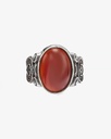 Agate brown silver men ring RING022BN