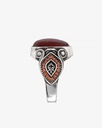 Agate brown silver men ring RING022BN