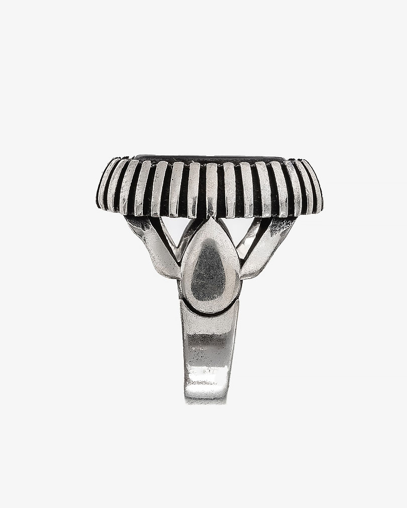 Agate Stone Men Silver Ring RING019BK