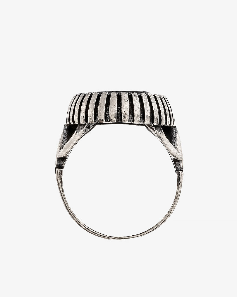 Agate Stone Men Silver Ring RING019BK