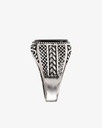 Agate black silver men ring RING027BK
