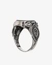 Agate black silver men ring RING020BK