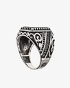 Agate black silver men ring RING006BK