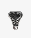 Agate black silver men ring RING007BK