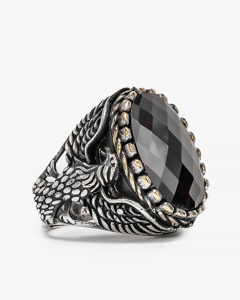 Agate bordo silver men ring RING013BO