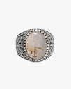 Agate white silver men ring RING001WH