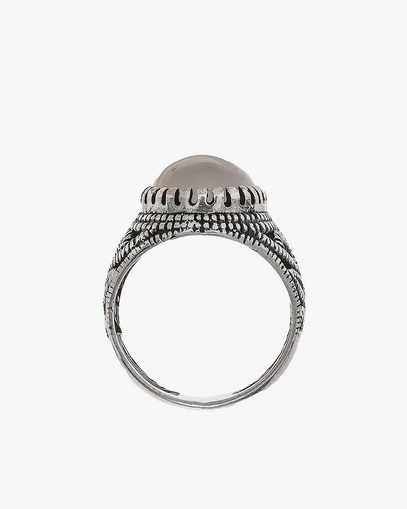 Agate white silver men ring RING001WH