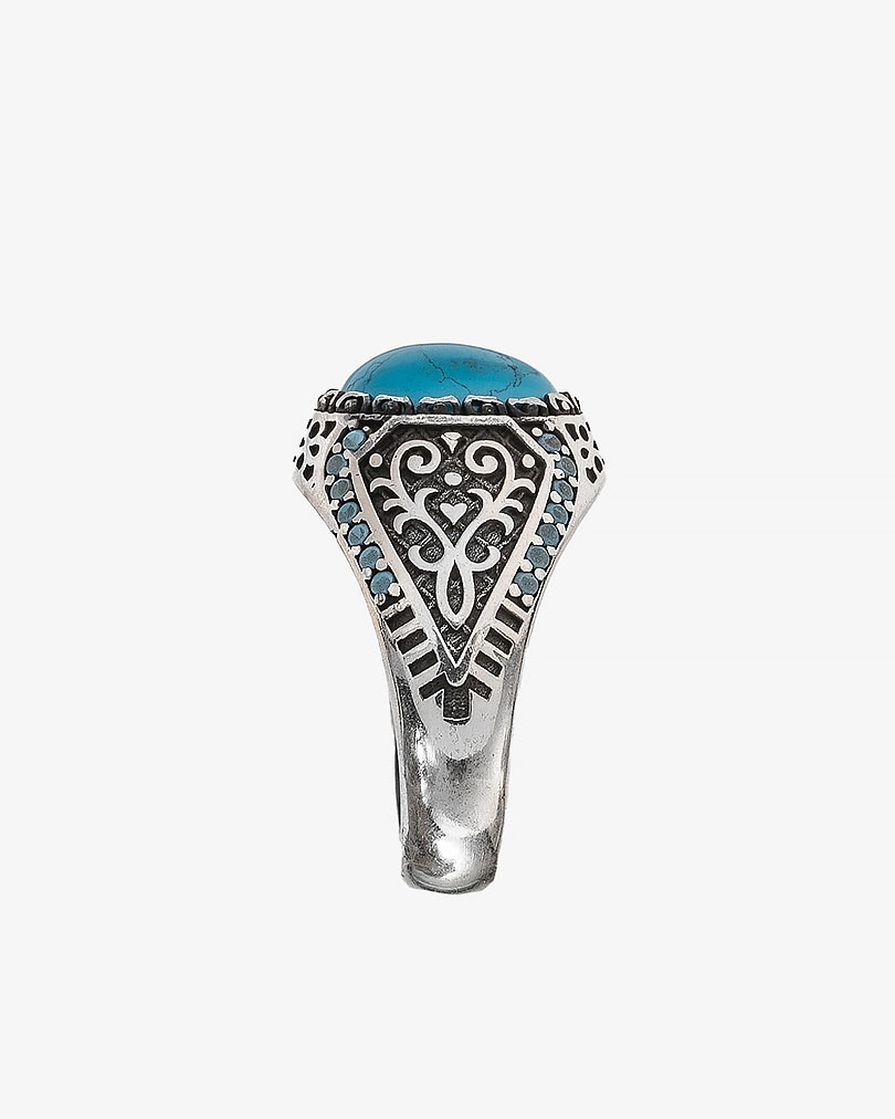 Turquoise stone Men Silver Ring RING004BL