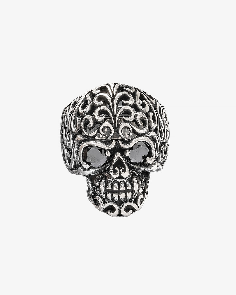 Skull Silver men ring RING047BK