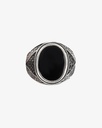 Agate Stone Silver Men Ring RING037BK